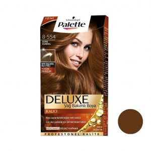 کیت رنگ مو پلت سری DELUXE شماره 554-8 حجم 50 میلی لیتر رنگ بلوند طلایی روشن