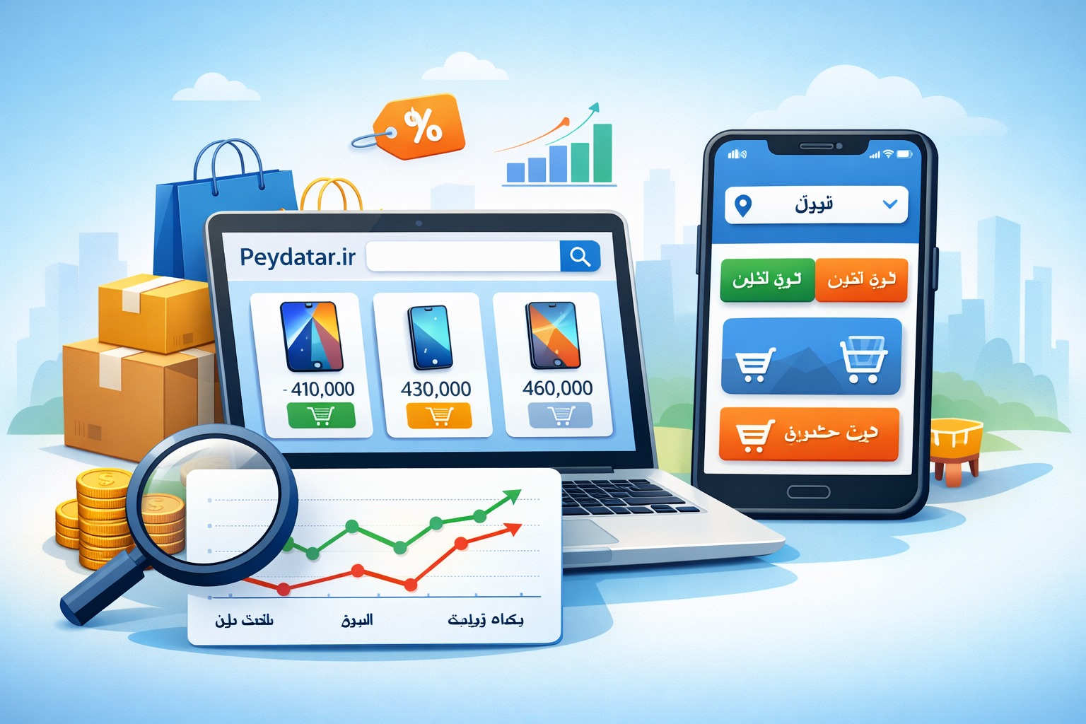 مقایسه قیمت کالا و جستجوی محصولات در فروشگاههای مختلف با پیداتر مقایسه قیمت کالا و جستجوی محصولات در فروشگاههای مختلف با پیداتر