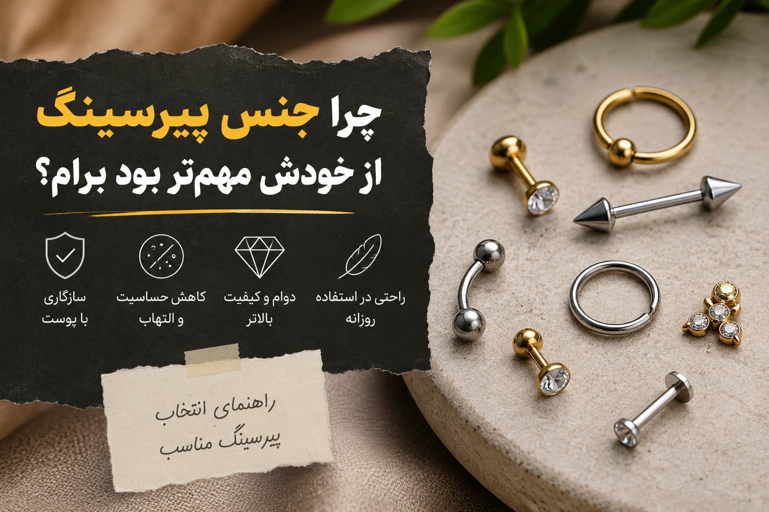 اهمیت انتخاب درست جنس پیرسینگ