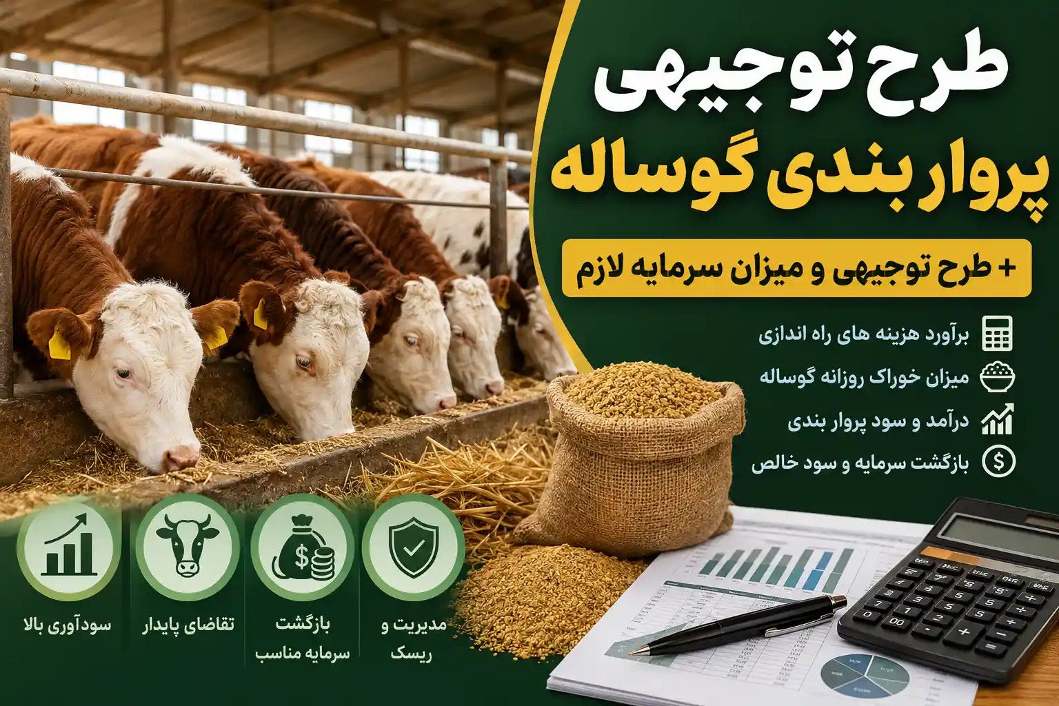 صفر تا صد طرح توجیهی پروار بندی گوساله + برآورد هزینه و درآمد صفر تا صد طرح توجیهی پروار بندی گوساله + برآورد هزینه و درآمد