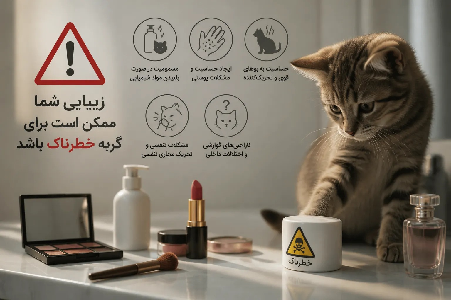 استفاده از لوازم آرایشی و بهداشتی انسان در خانه قطعا برای پت بد است