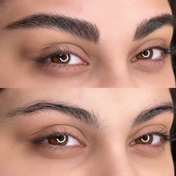 نمونه قبل و بعد میکروبلیدینگ کرج با طراحی طبیعی ابرو