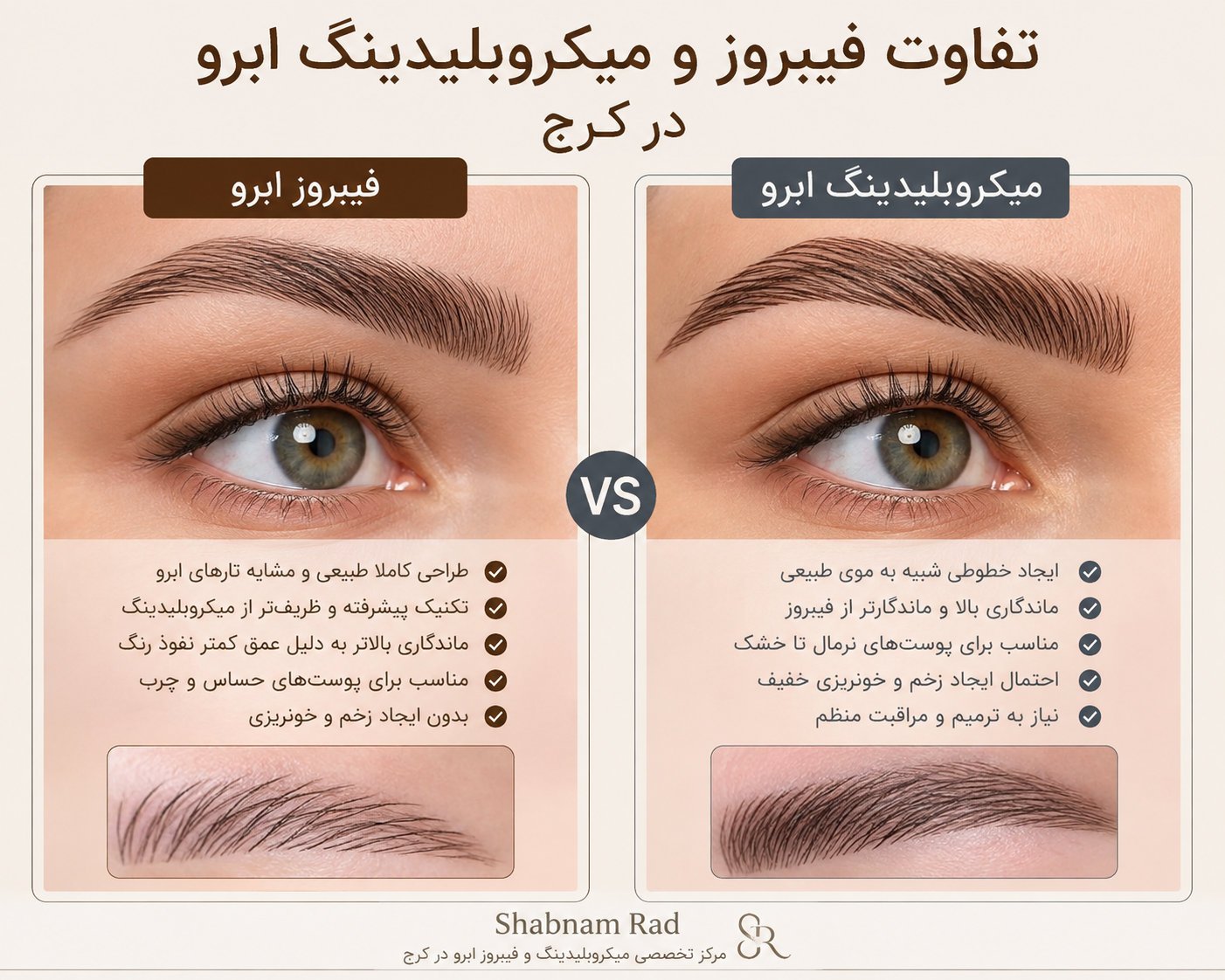 تفاوت فیبروز و میکروبلیدینگ ابرو در کرج